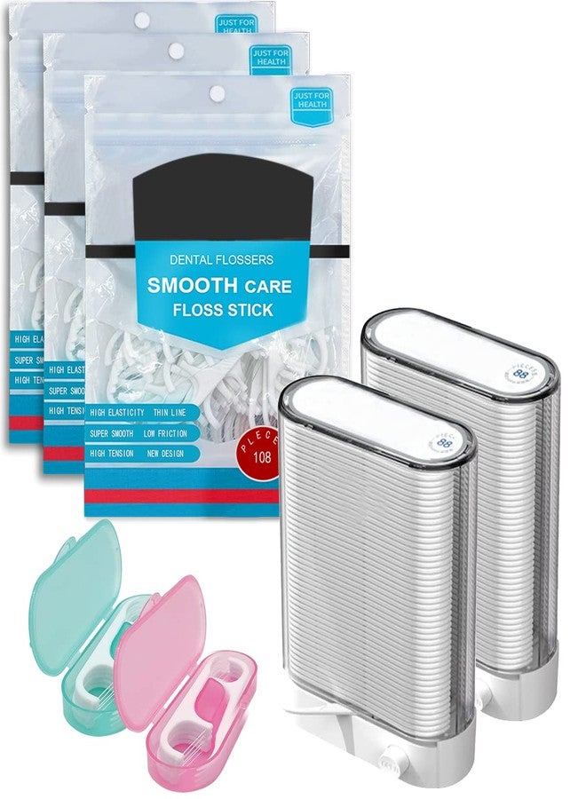Esamploe Dental Floss Holder Pop-up Floss Box Automatic Tooth Picks Flossers Dispenser Portable Tooth Picks Flosser Box and Flossers for Adults Floss Pick Holder,with Refill and Travel Case - Image 1